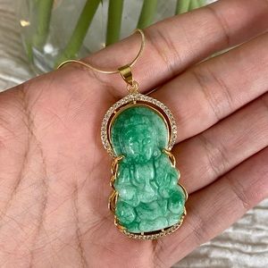 Genuine Jade Stone Buddha Necklace